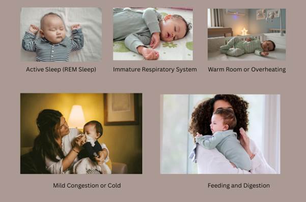 why is my baby breathing quickly while sleeping?